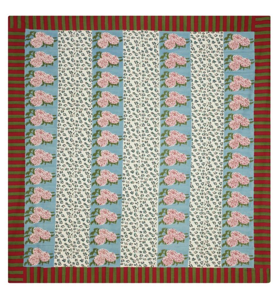 Leopard Stripes Sky - Cotton Cloth 180x180 Lisa Corti by Lisa Corti — BON TON goods, view 5