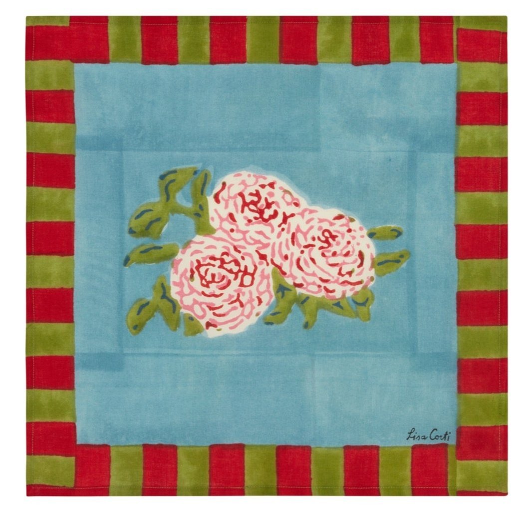Leopard Stripes Sky Napkins | Lisa Corti - Bon Ton goods