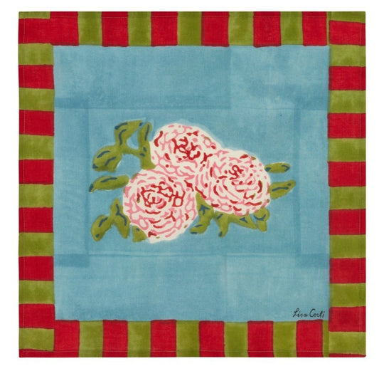 Leopard Stripes Sky Napkins | Lisa Corti - Bon Ton goods
