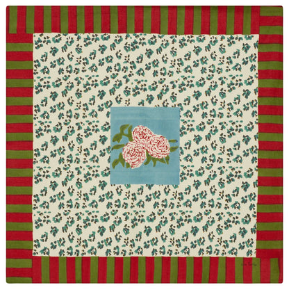 Leopard Stripes Sky - Tablecloth 110X110 | Lisa Corti - Bon Ton goods