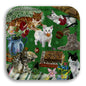 Les Chats Square Birch Wood Tray - BON TON goods