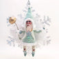 Light Blue Snowflake Santa Ornament - Vintage Inspired Spun Cotton | Vintage by Crystal Spun Cotton Ornament - Bon Ton goods