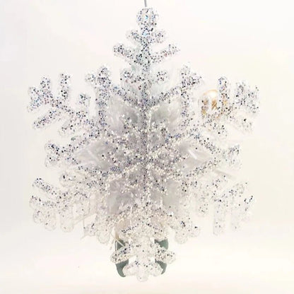 Light Blue Snowflake Santa Ornament - Vintage Inspired Spun Cotton | Vintage by Crystal Spun Cotton Ornament - Bon Ton goods