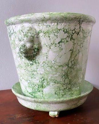 Light Green Lion Pot Marbleized | Handmade Erik Bendtsen Ceramics - Bon Ton goods