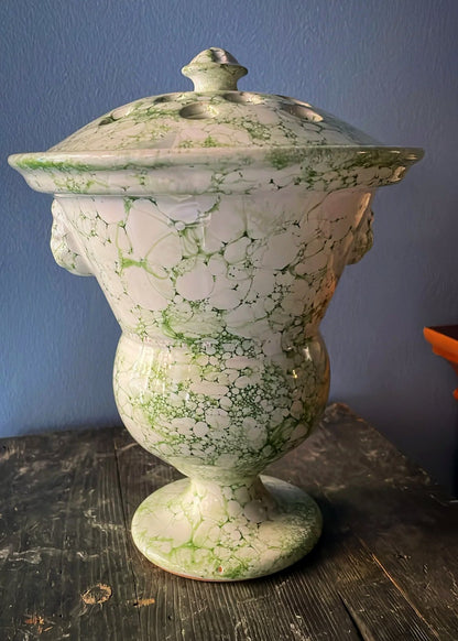 Light Green Marbleized Bouquetière - Tulipiere Lion Tulip Vase – Medium | Handmade Erik Bendtsen Ceramics - Bon Ton goods