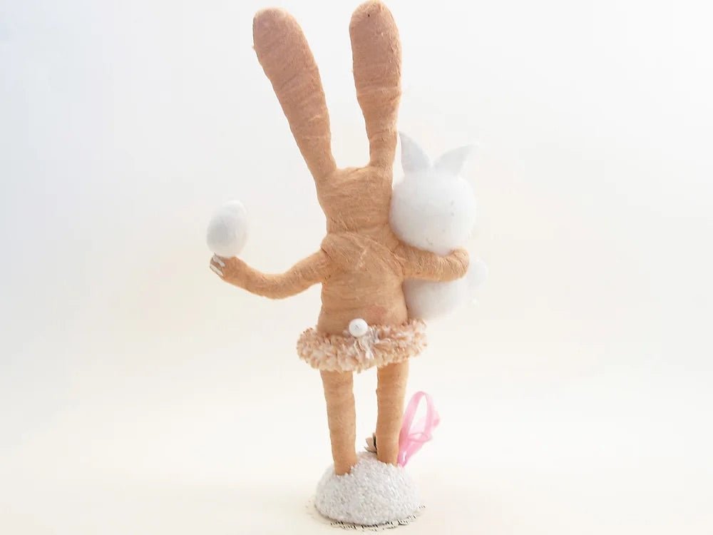 Light Pink Bunny Child Figure - Vintage by Crystal | Vintage by Crystal Spun Cotton Ornament - Bon Ton goods