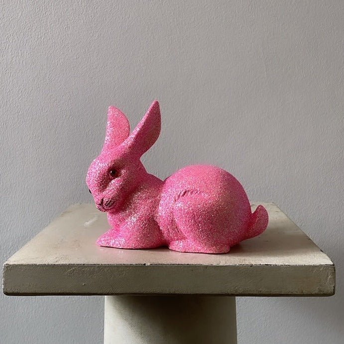 Light Pink Glitter Small Bunny Lying - Ino Schaller - Bon Ton goods