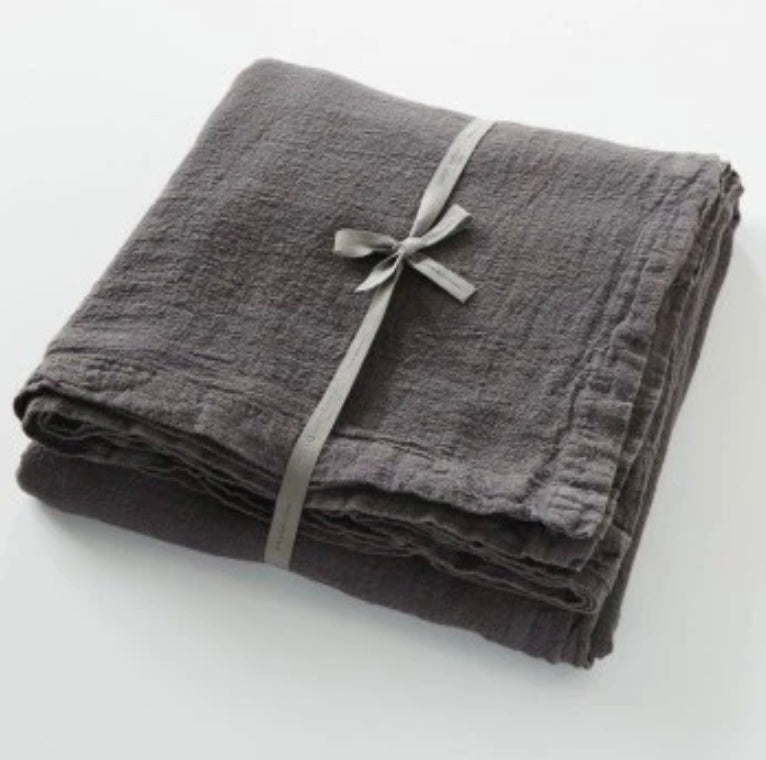 Linen Bedcover - Empreinte Grey - Bon Ton goods