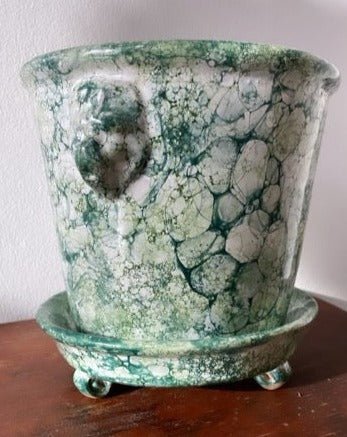 Lion Pot Marbleized Dark Green - Large - Bon Ton goods