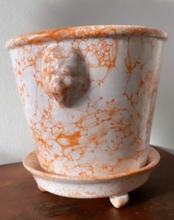 Lion Pot Marbleized Light Orange - Large - Bon Ton goods