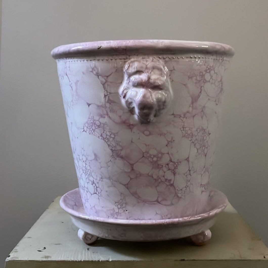 Lion Pot Marbleized Purple/Rose - Large - Bon Ton goods