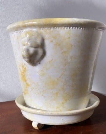 Lion Pot Marbleized Yellow - Large - Bon Ton goods