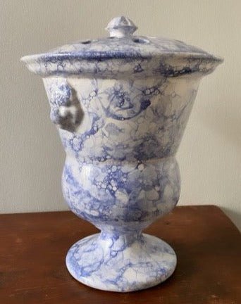 Lion Tulip Vase Dark Blue Marbleized - Large - Bon Ton goods