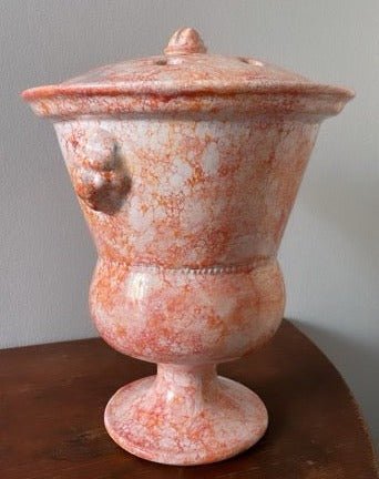 Lion Tulip Vase Marbleized Orange/Red - Bon Ton goods
