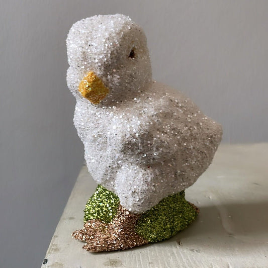 Little Chick - Brilliant White Glitter Chicken - Ino Schaller - Bon Ton goods