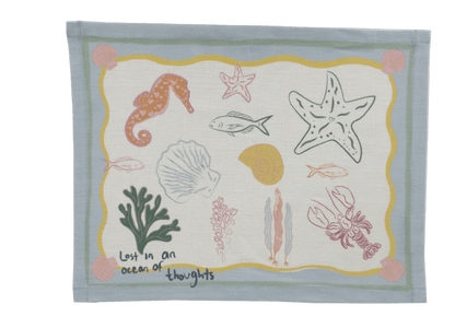 Lost in Thoughts of Ocean Placemat (Light Blue & White) - NojiNoji - Bon Ton goods