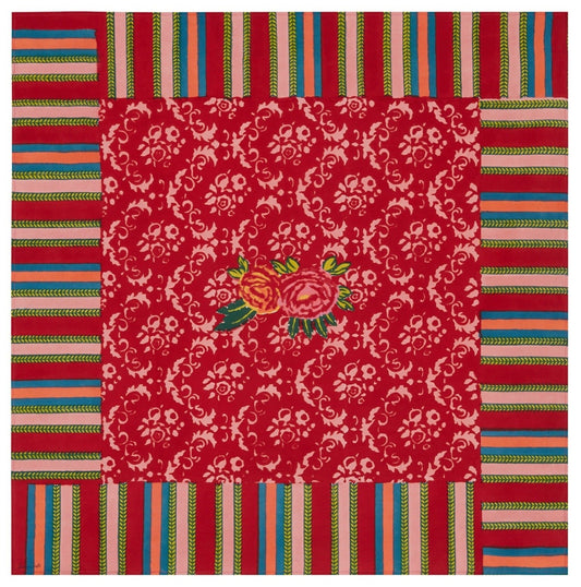 Love Flower Red Cotton Cloth 110x110 | Lisa Corti - Bon Ton goods
