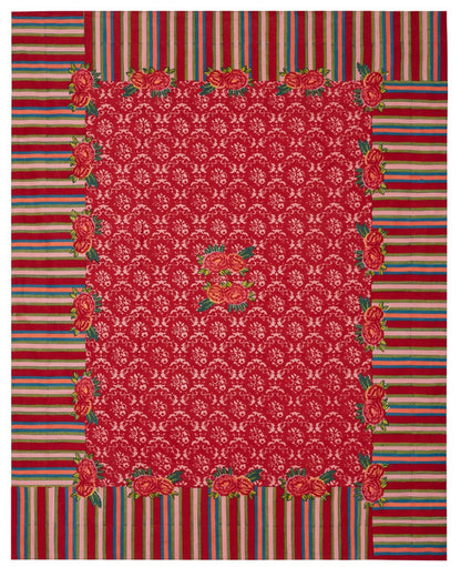 Love Flower Red Cotton Cloth 220 x 270 | Lisa Corti - Bon Ton goods