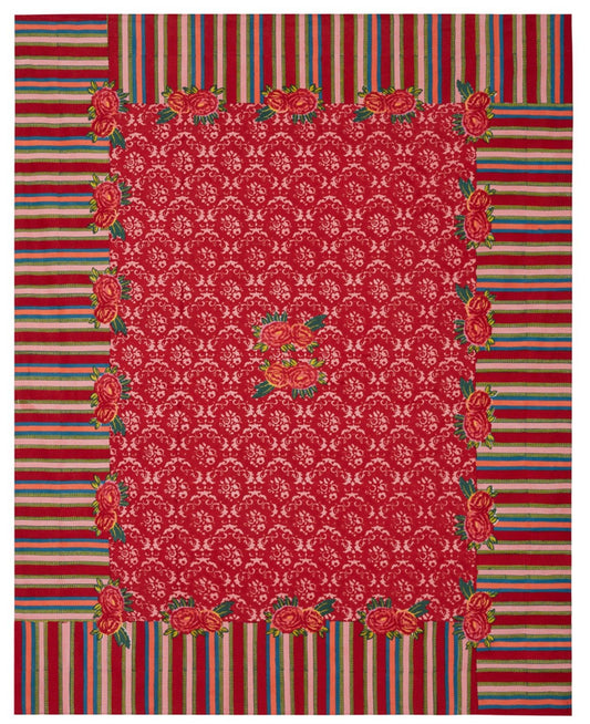 Love Flower Red Cotton Cloth 220 x 270 | Lisa Corti - Bon Ton goods