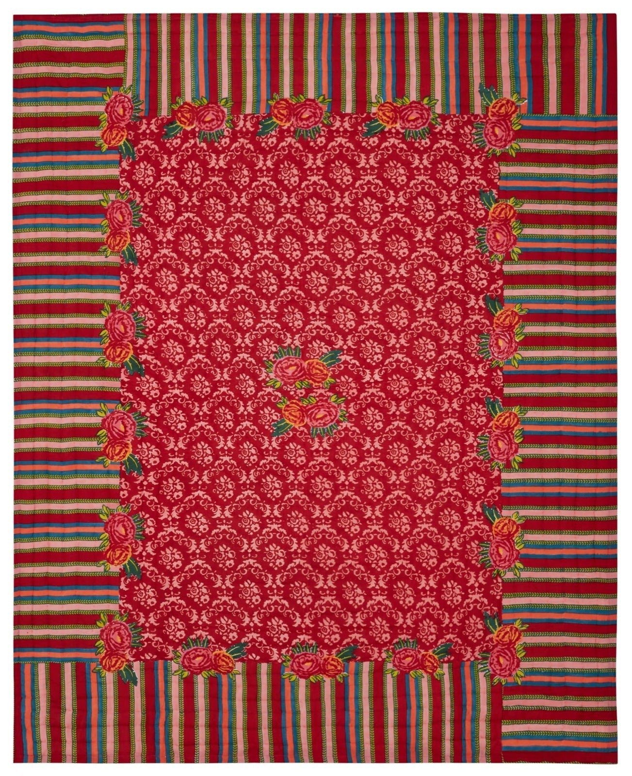 Love Flower Red Quilt 220 x 270 | Lisa Corti - Bon Ton goods