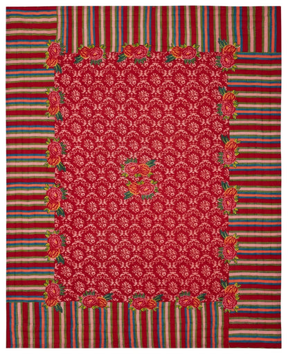 Love Flower Red Quilt 220 x 270 | Lisa Corti - Bon Ton goods