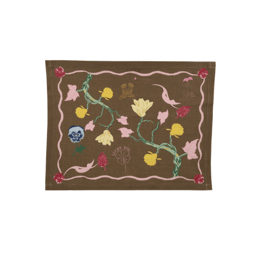 Lucky You Placemat (Brown) - Bon Ton goods