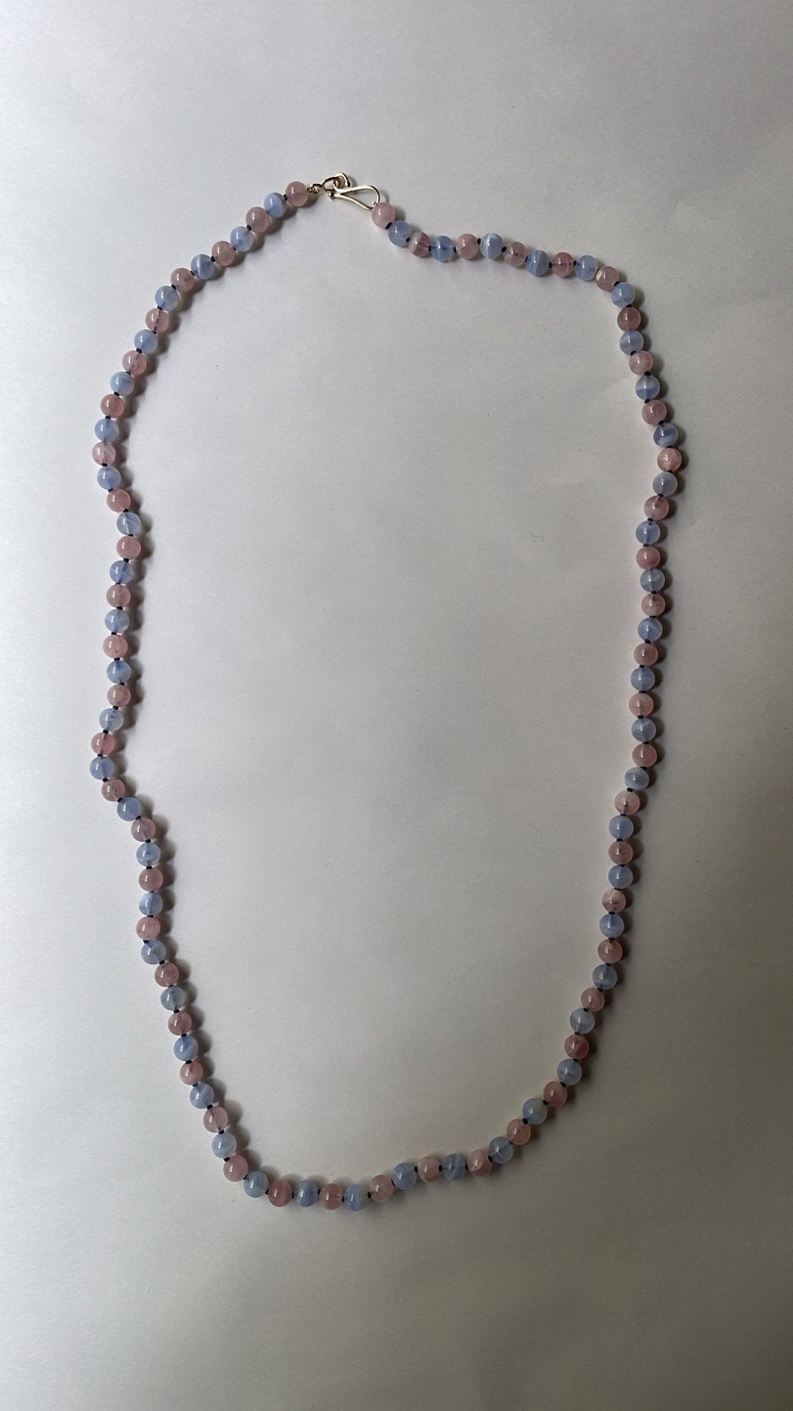 Madagascan Rose Quartz & Blue Lace Agate Necklace | Mikkel Brøgger - Bon Ton goods
