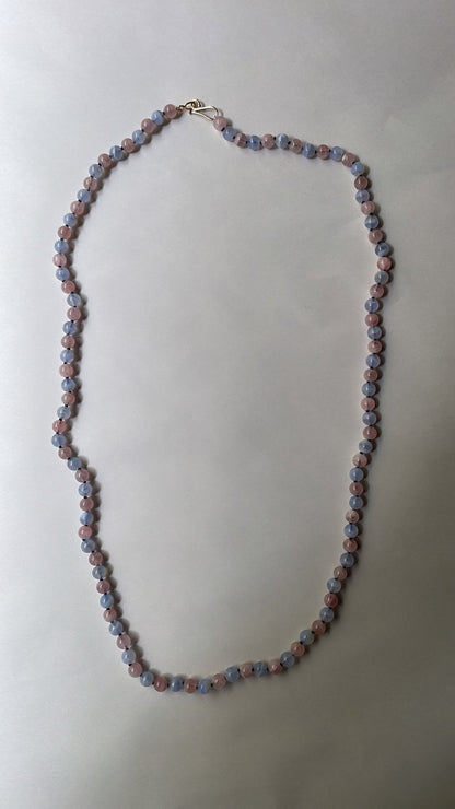 Madagascan Rose Quartz & Blue Lace Agate Necklace | Mikkel Brøgger - Bon Ton goods