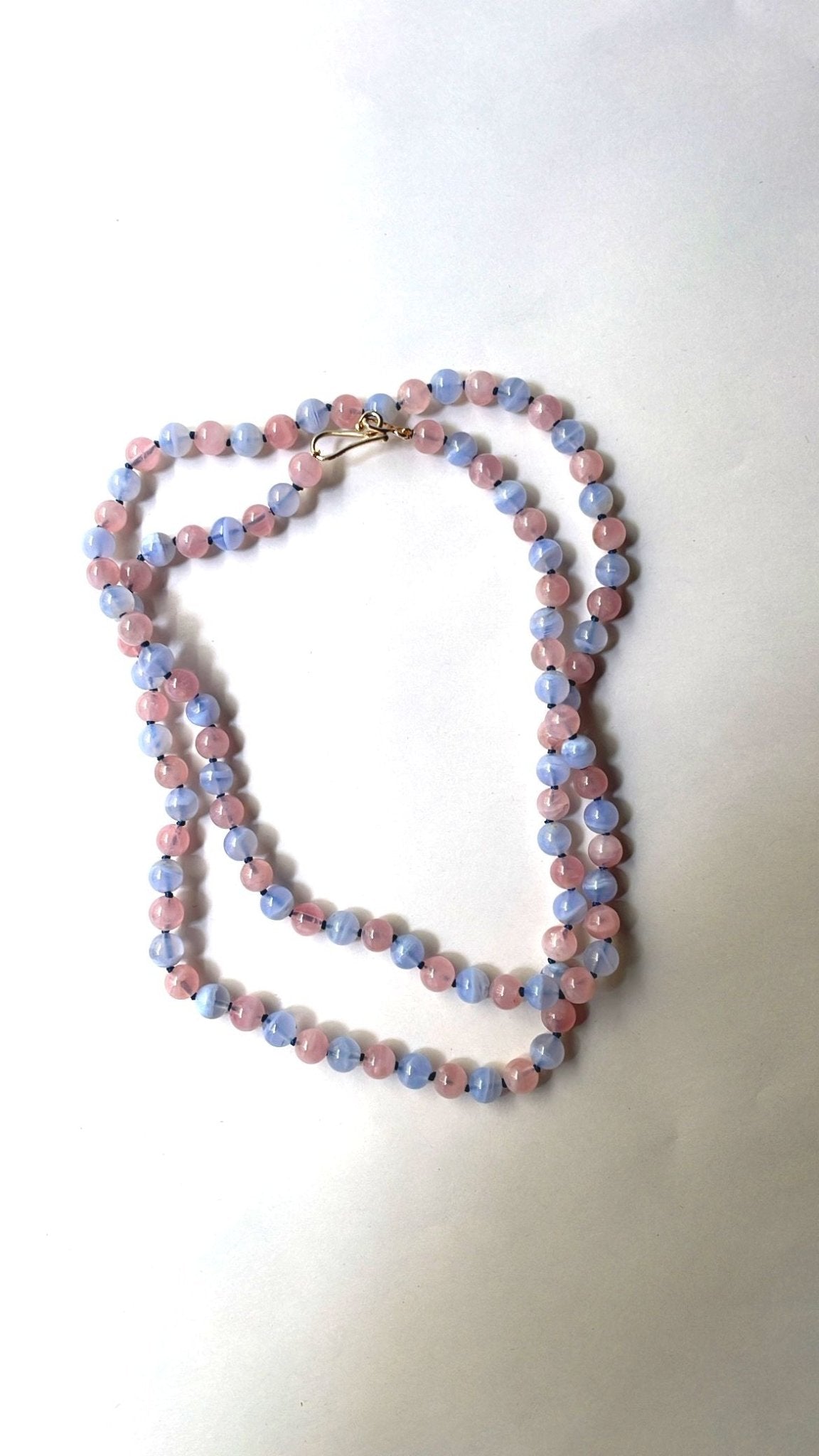 Madagascan Rose Quartz & Blue Lace Agate Necklace | Mikkel Brøgger - Bon Ton goods