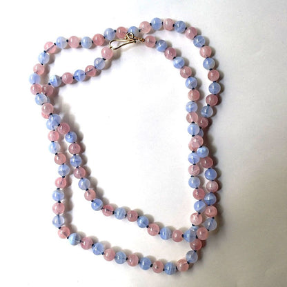 Madagascan Rose Quartz & Blue Lace Agate Necklace | Mikkel Brøgger - Bon Ton goods