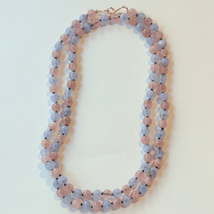 Madagascan Rose Quartz & Blue Lace Agate Necklace | Mikkel Brøgger - Bon Ton goods