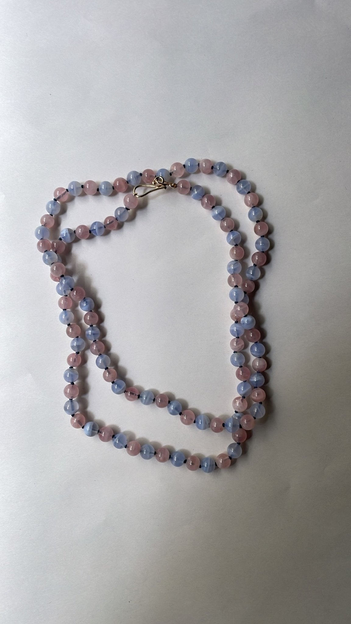 Madagascan Rose Quartz & Blue Lace Agate Necklace | Mikkel Brøgger - Bon Ton goods