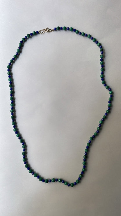 Malachite & Lapis Lazuli Bead Necklace | Mikkel Brøgger - Bon Ton goods