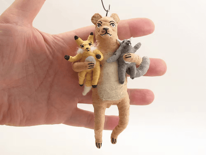 Mama Bear Ornament | Vintage by Crystal Spun Cotton Ornament - Bon Ton goods