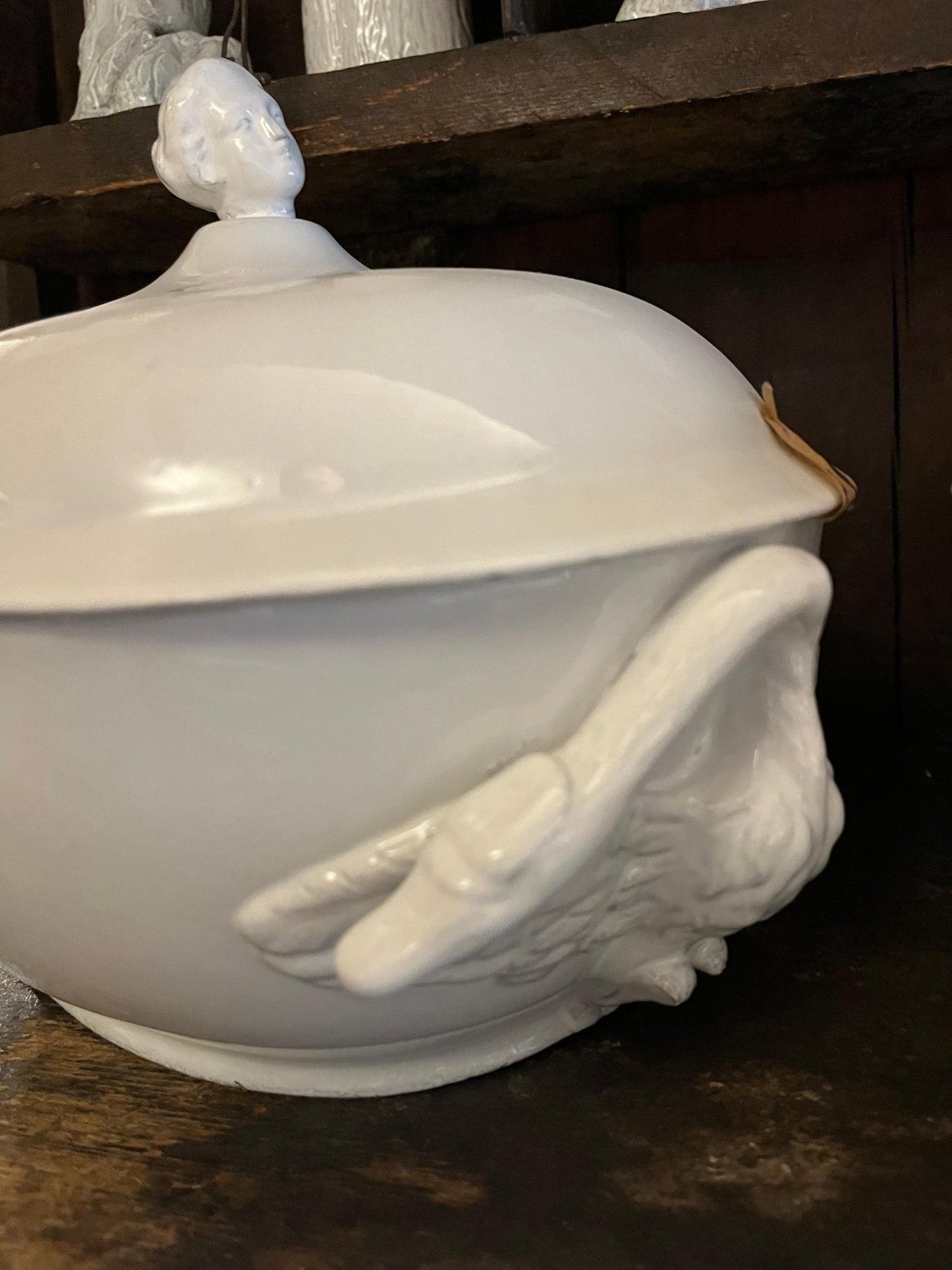 Marie-Antoinette Tureen with Swan | Astier de Villatte: Exclusive Pre-Order Item - Bon Ton goods