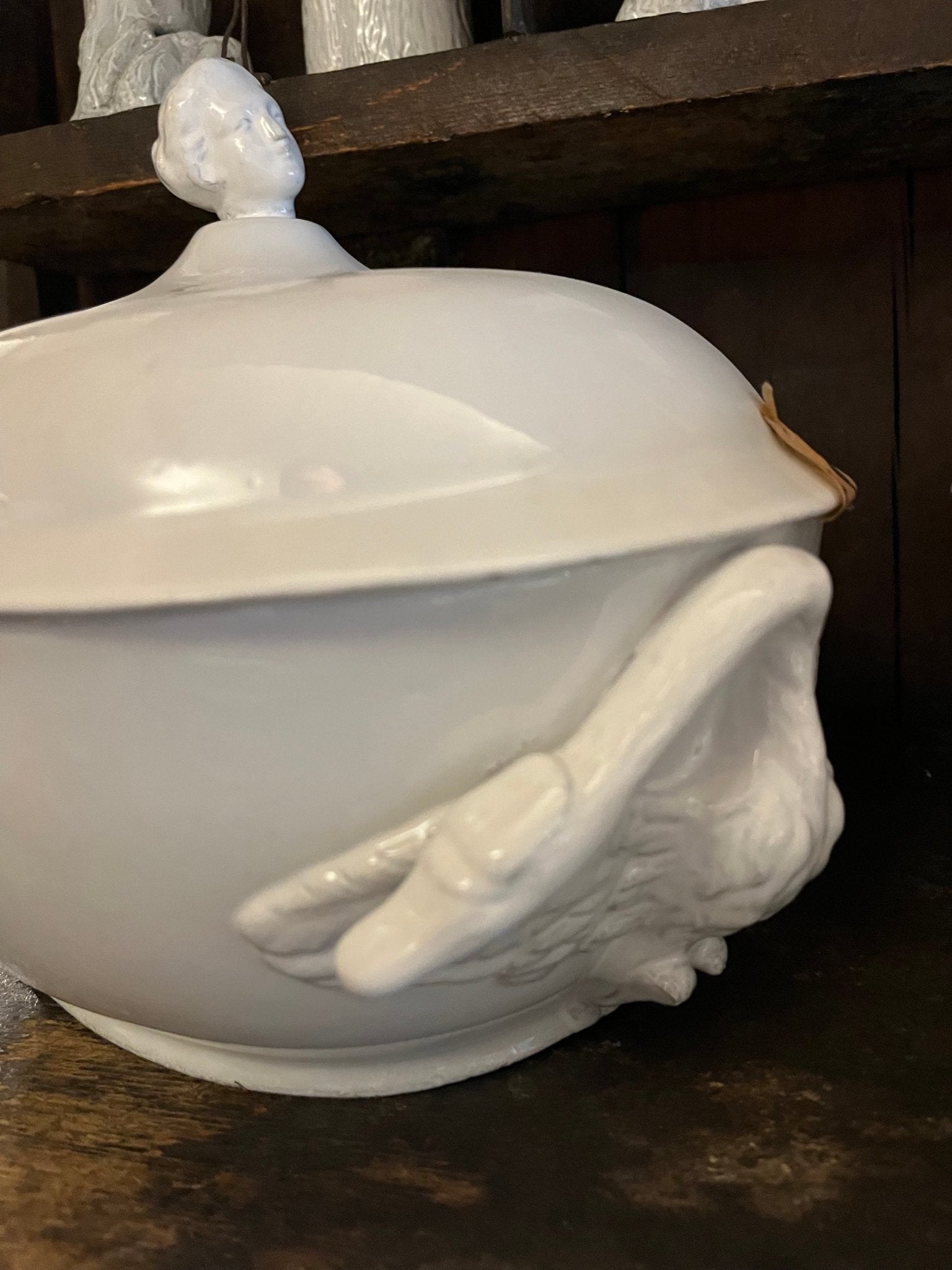 Marie-Antoinette Tureen with Swan | Astier de Villatte: Exclusive Pre-Order Item - Bon Ton goods