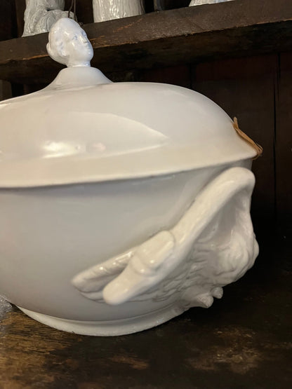 Marie-Antoinette Tureen with Swan | Astier de Villatte: Exclusive Pre-Order Item - Bon Ton goods