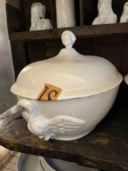 Marie-Antoinette Tureen with Swan | Astier de Villatte: Exclusive Pre-Order Item - Bon Ton goods