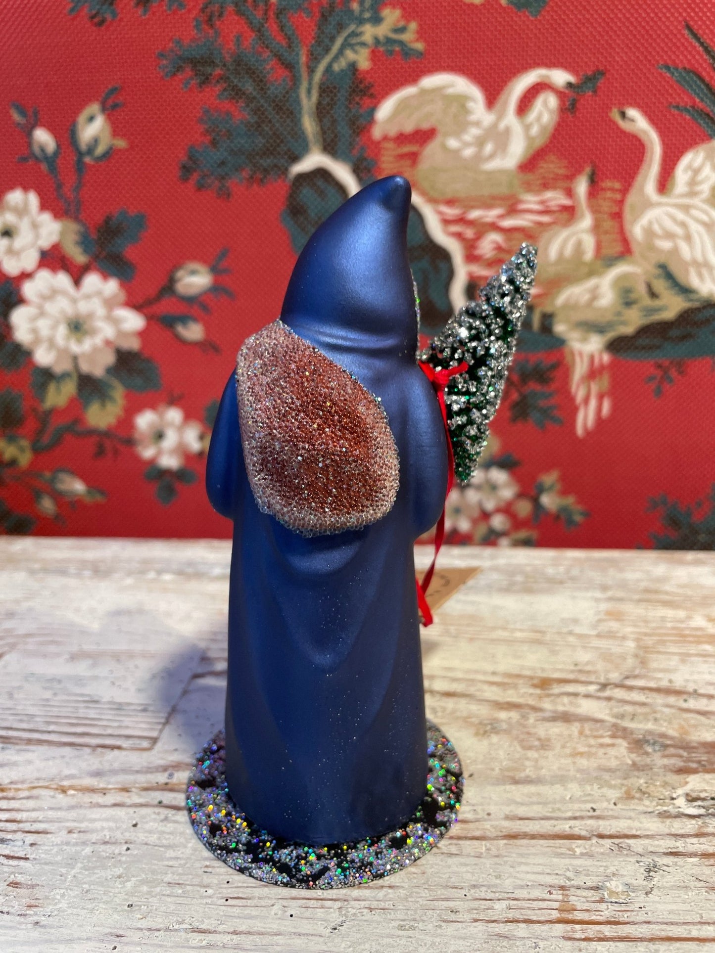 Matte Blue Santa With Silver Trim | Ino Schaller - Bon Ton goods
