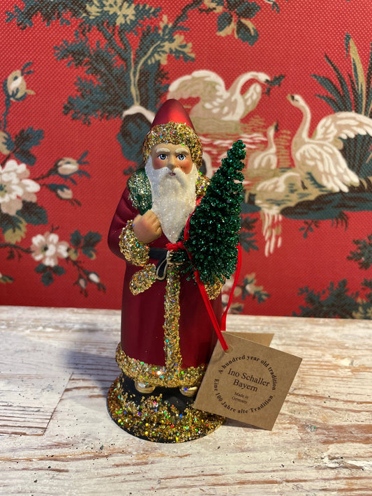Matte Red Santa with Gold Trim | Ino Schaller - Bon Ton goods