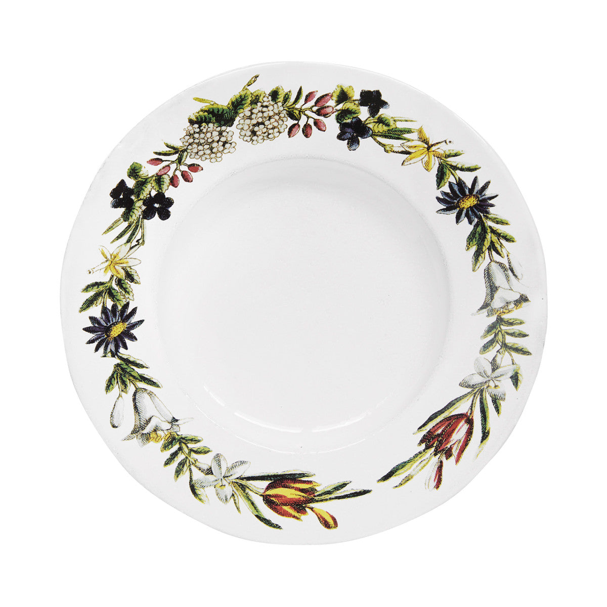 John Derian Medium Flowers Garland Plate, set of 6 by Astier de Villatte, official product view