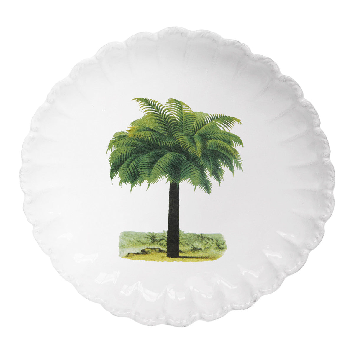 John Derian Medium Palm Tree Plate, set of 6 by Astier de Villatte, official product view