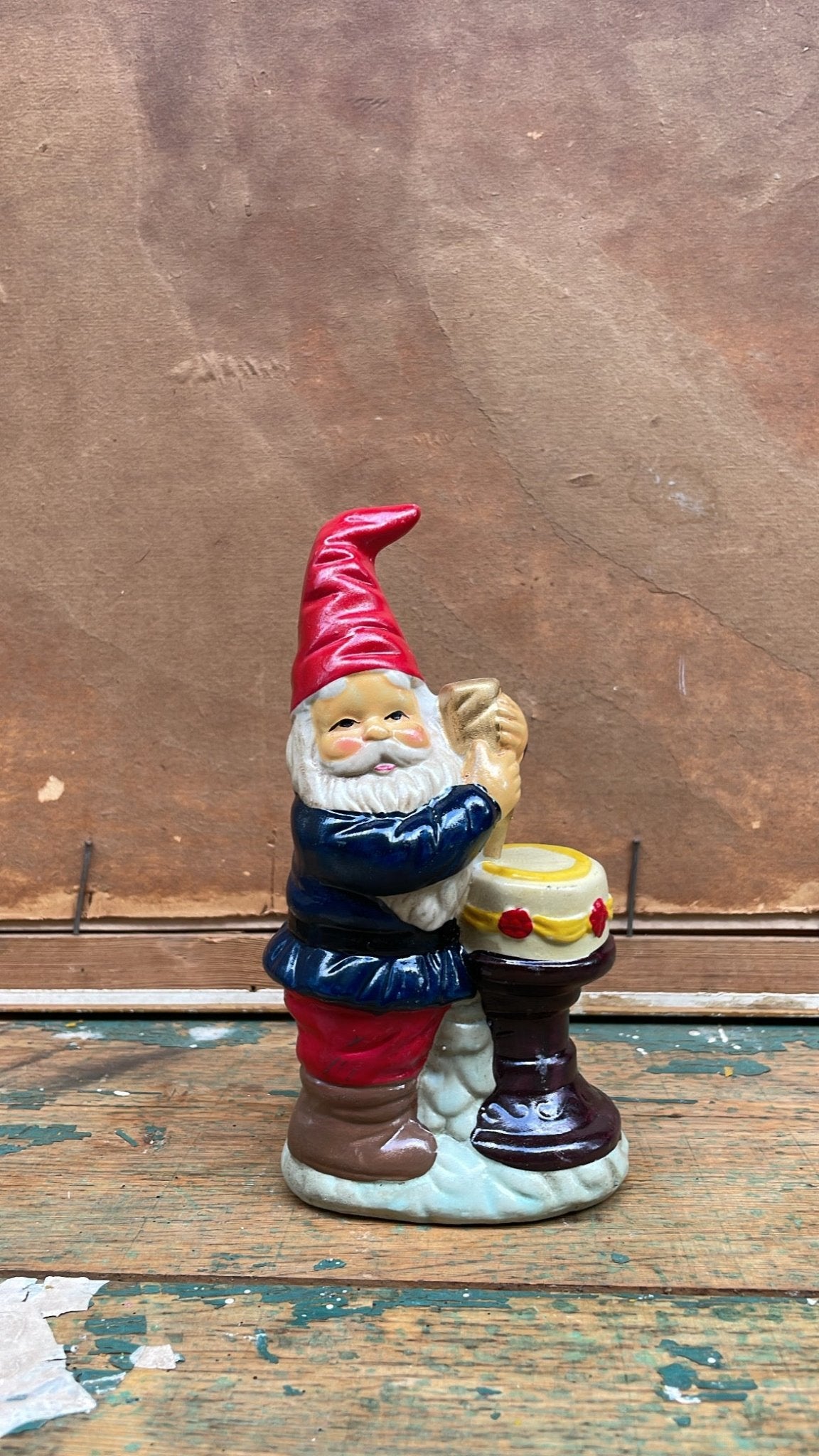 Medium Vintage Scandinavian Nisse / Tomte / Julenisse Figurine, 1950s – Blue Coat Edition - Bon Ton goods