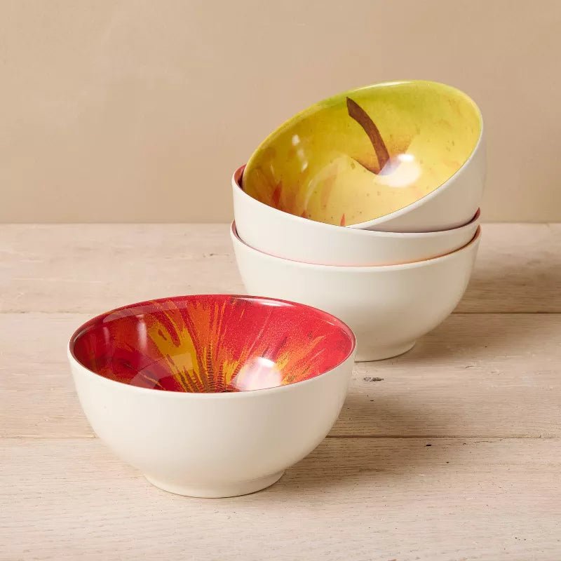 Melamine Apple Dining Bowls: Set of Four | John Derian - Bon Ton goods