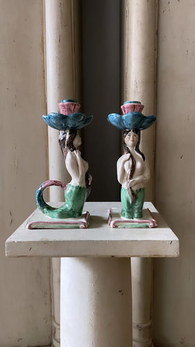 Mermaid Candle Holder Painted - Bon Ton goods