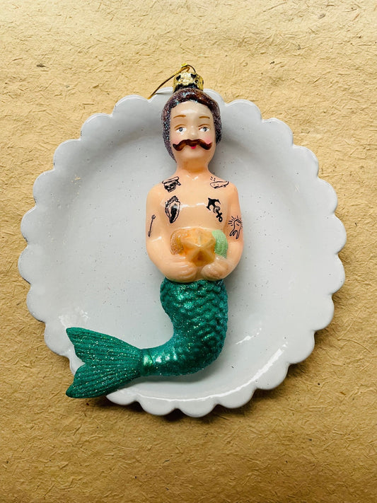 Merman Glass Ornament - Bon Ton goods