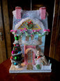 Merry Reindeer Chateau Christmas House – Glittery Storybook Holiday Décor - Bon Ton goods