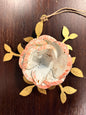 Blush Rose with Leaves — antique-style metal flower ornament by Cody Foster, sold individually