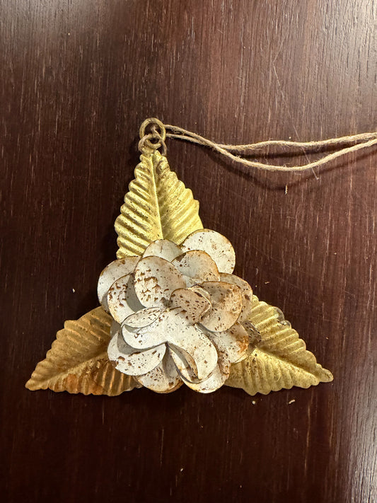 Three-Leaf Rose — antique-style metal flower ornament by Cody Foster, sold individually