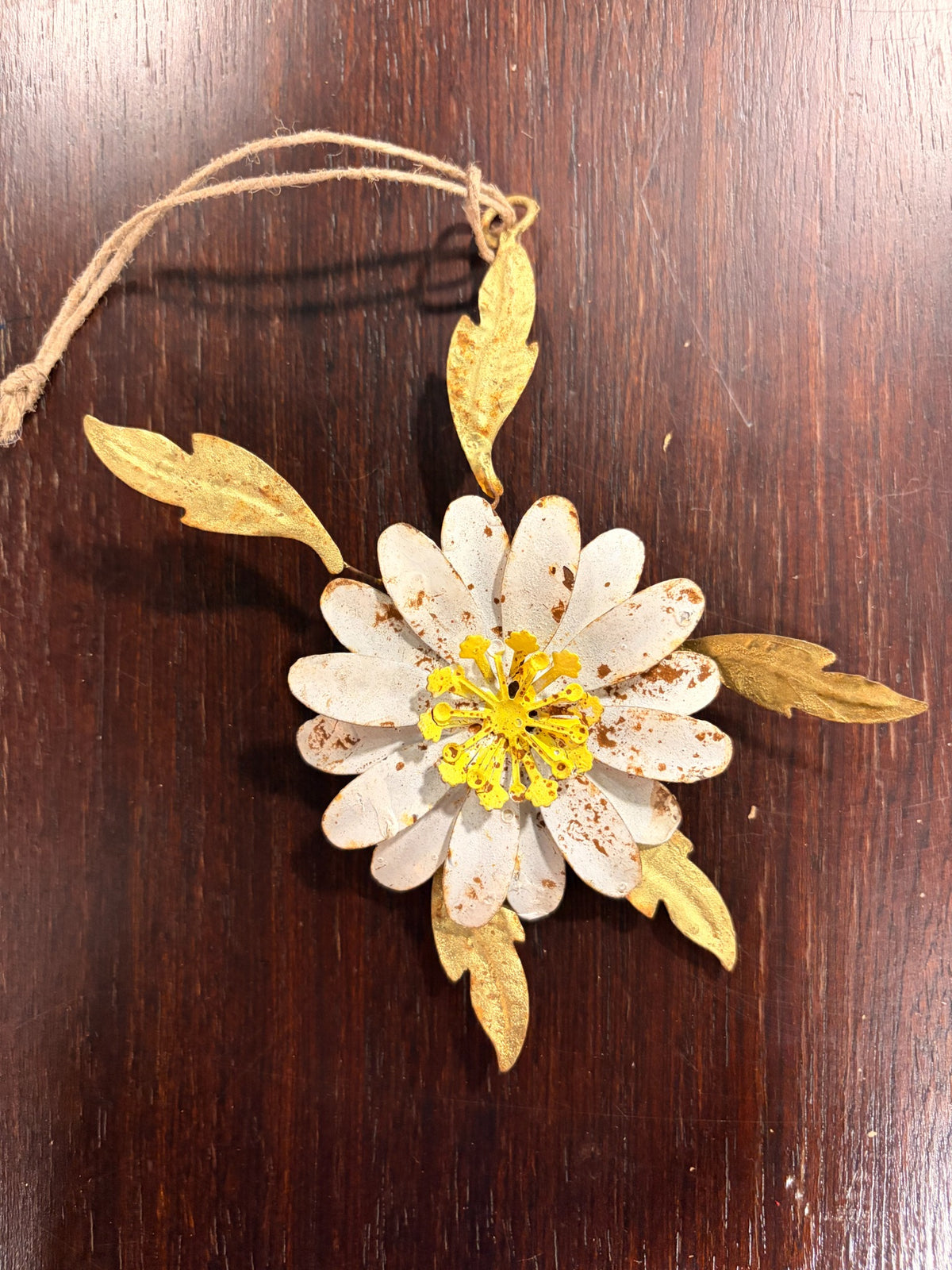 White Daisy — antique-style metal flower ornament by Cody Foster, sold individually